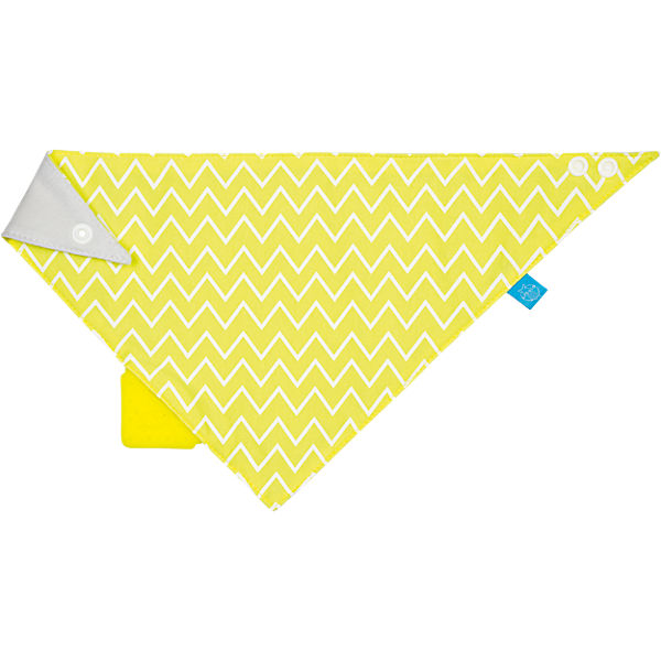 Dreieckstuch mit Beißhilfe, Zigzag yellow