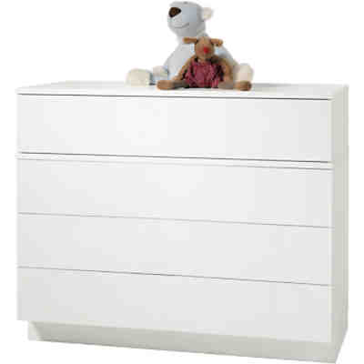 Wickelkommode EMMI, mit 4 Schubkästen, Kristallweiß Hochglanz, Höhe 92 cm