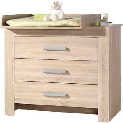 Wickelkommode MATILDE, mit 3 Schubkästen, Wildeiche, Höhe 92 cm