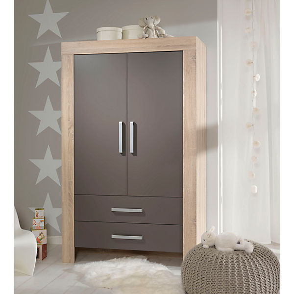 Kleiderschrank MATILDE, 2-türig, Wildeiche, Lava