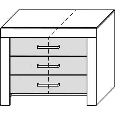 Wickelkommode MATILDE, mit 3 Schubkästen, Wildeiche, weiß, Höhe 98 cm 2