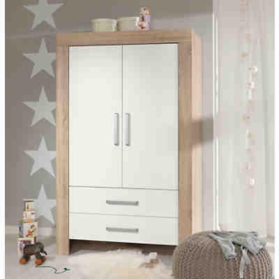 Kleiderschrank MATILDE, 2-türig, Wildeiche, weiß