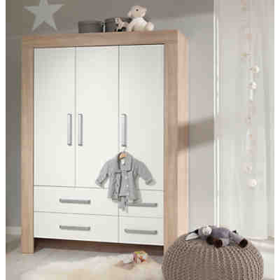 Kleiderschrank MATILDE, 3-türig, Wildeiche, weiß