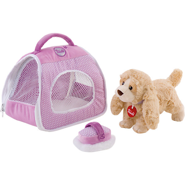 Hund mit Tragekorb 24cm
