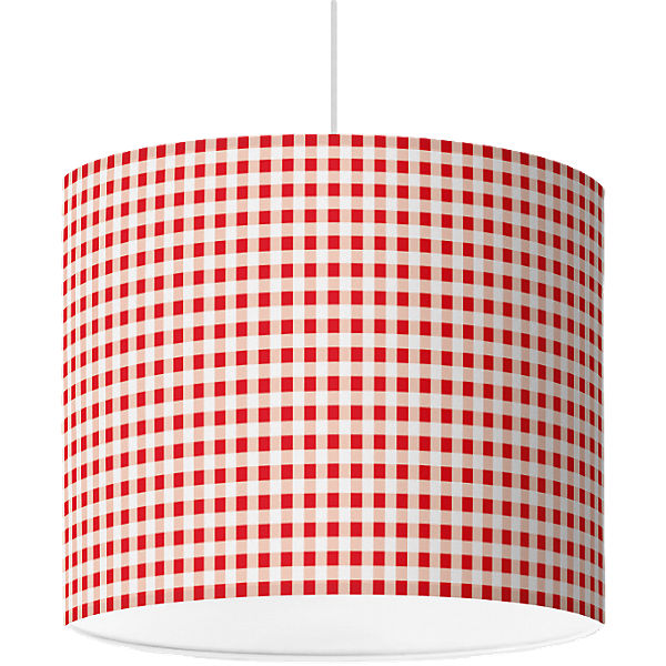 Lampenschirm Karo, rot, Ø16cm