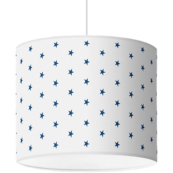 Lampenschirm Sterne, dunkelblau-weiß, Ø40cm