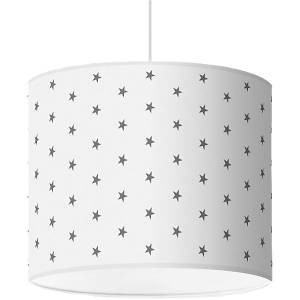 Lampenschirm Sterne, dunkelgrau-weiß, Ø40cm