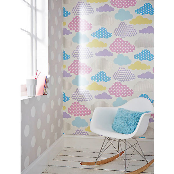 Tapete Punkte grau, 10 m x 53 cm