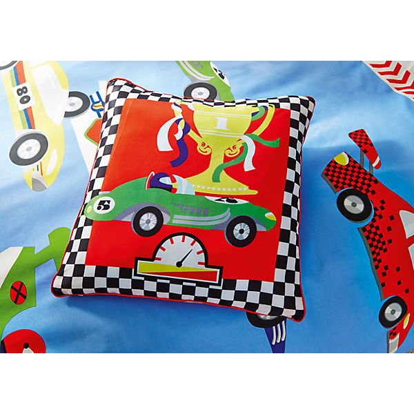 Zierkissen Rennwagen, 40 x 40 cm