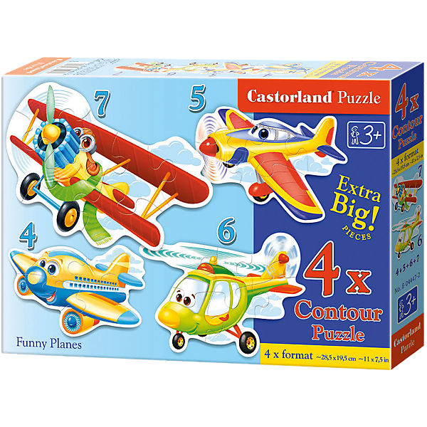 Puzzleset Lustige Flugzeuge (4+5+6+7) Teile