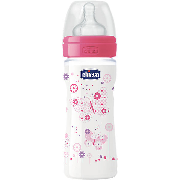 Weithals Flasche Well-Being, PP, 250 ml, Silikonsauger, Gr. 2, girl