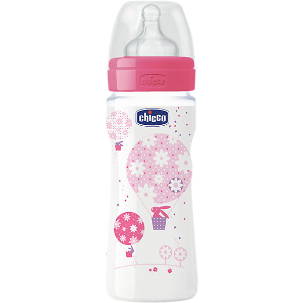 Weithals Flasche Well-Being, PP, 330 ml, Silikonsauger, Gr. 3, girl