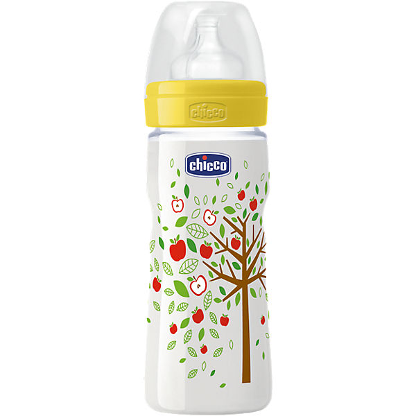 Weithals Flasche Well-Being, PP, 330 ml, Silikonsauger, Gr. 3, neutral