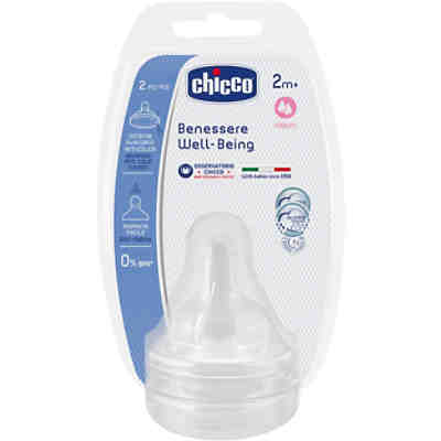 Sauger Well-Being, Anti-Kolik, Silikon, Gr. 2, mittlerer Nahrungsfluss, 2er Pack