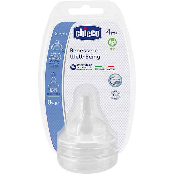 Sauger Well-Being, Anti-Kolik, Silikon, Gr. 3, schneller Nahrungsfluss, 2er Pack