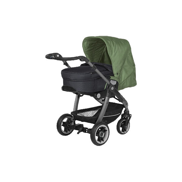 Kombi-Kinderwagen Cosmo V4 inkl. Vario Plus Tragetasche, Olive/Onyx/ Carbon , Gestell Graphite, Rad 7R, 2016