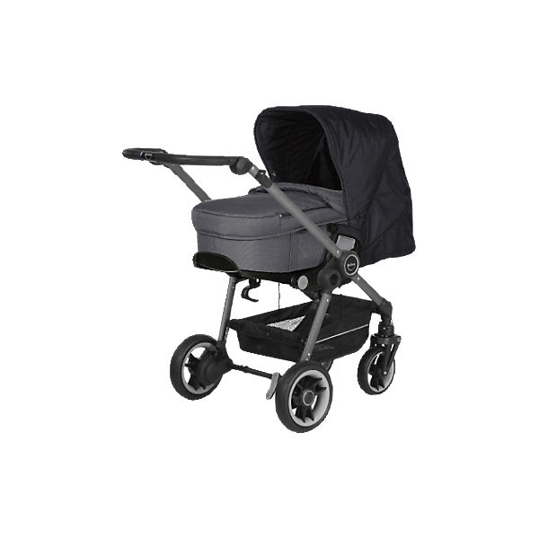 Kombi-Kinderwagen Bliss inkl. Vario Plus Tragetasche, Gunmetal/ Carbon, Gestell Graphite, Rad 7R, 2016