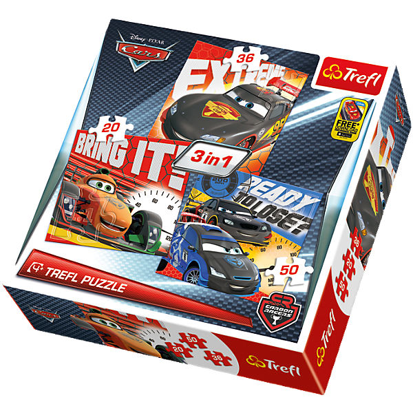 3in1 Puzzle - 20/36/50 Teile - Cars