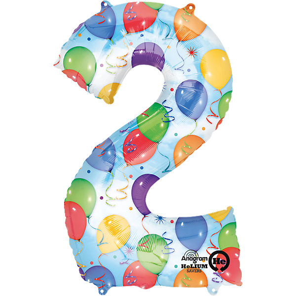 Folienballon Zahl 2