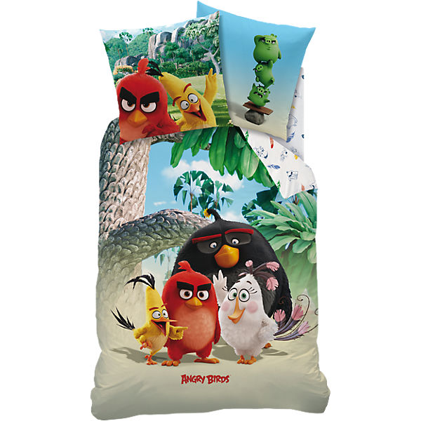Kinderbettwäsche Angry Birds Palm Beach, Biber, 135 x 200 cm
