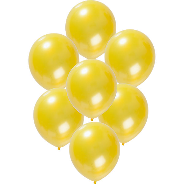 Luftballons metallic gelb 30 cm, 50 Stück