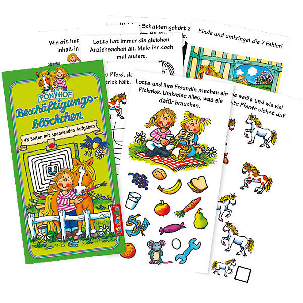 Beschäftigungsblöckchen Mein Ponyhof, 4er Set