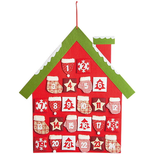 Adventskalender Haus, 74 x 61 cm