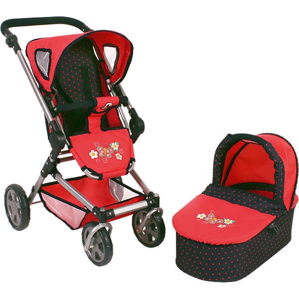 Puppenwagen Kombi Fides 2 in 1, Dots Koralle