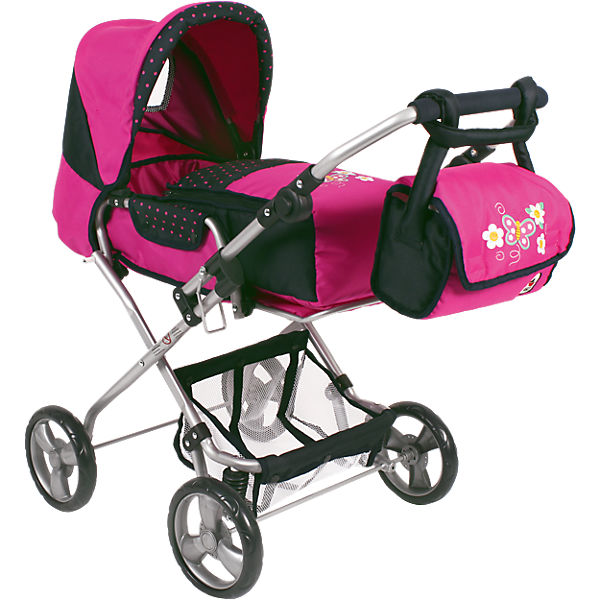Puppenwagen Kombi Bambina, Dots Navy-Pink