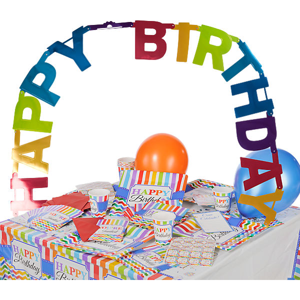 Partyset Bright Birthday, 65-tlg.