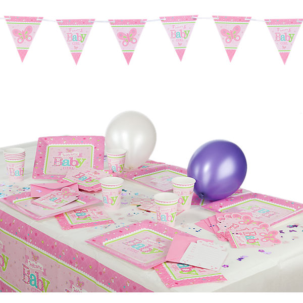 Partyset Welcome Little One Girl, 53-tlg.