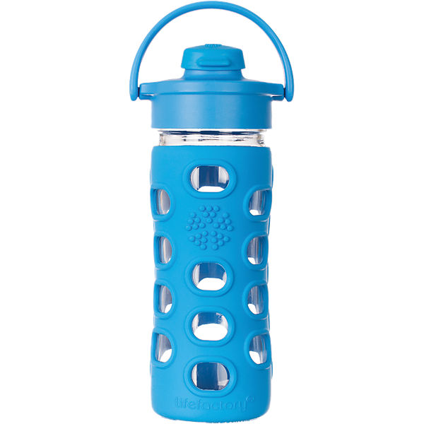 Lifefactory Trinkflasche Glas ocean Flip Top Cap, 350ml