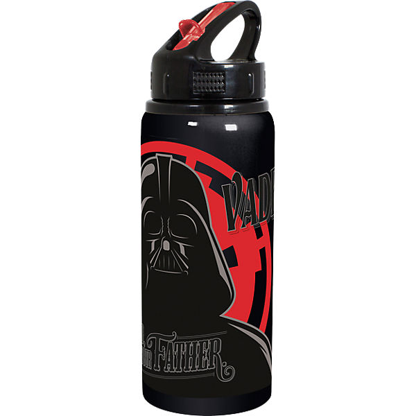 Alu-Trinkflasche Star Wars mit Strohhalm, 600 ml