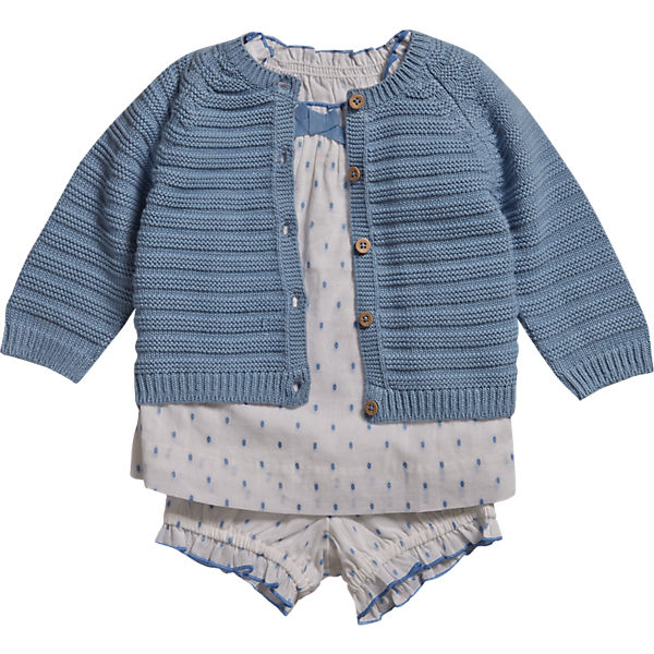 Baby Set Strickjacke + Bluse + Höschen für Mädchen