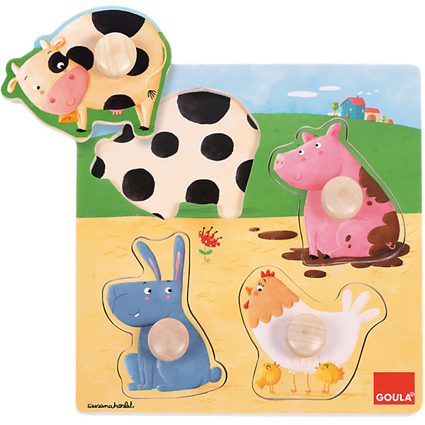 Holzpuzzle Bauernhoftiere 4 Teile