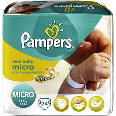 1x24 Stück Pampers Premium Protection New Baby Micro Gr.0 2-5kg Tragepack