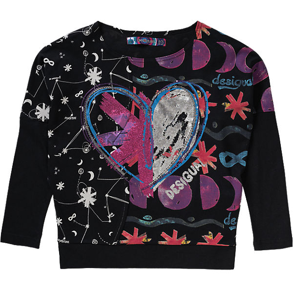 Langarmshirt mit Glitzer und Pailletten für Mädchen