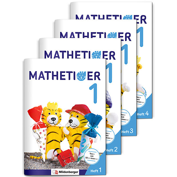 Mathetiger, Neubearbeitung 2016: 1. Schuljahr, Jahreszeiten-Hefte, 4 Hefte m. 1 CD-ROM