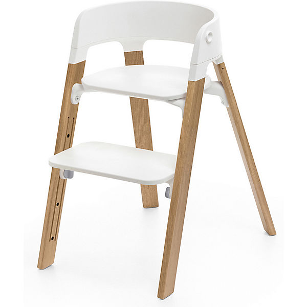 Steps™ Hochstuhl, Sitz white inkl. Beine Eichenholz, natural