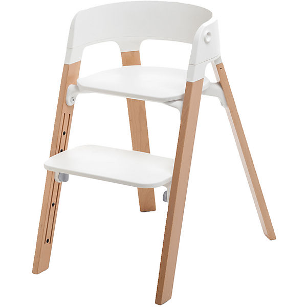 Steps™ Hochstuhl, Sitz white inkl. Beine Buchenholz, natural