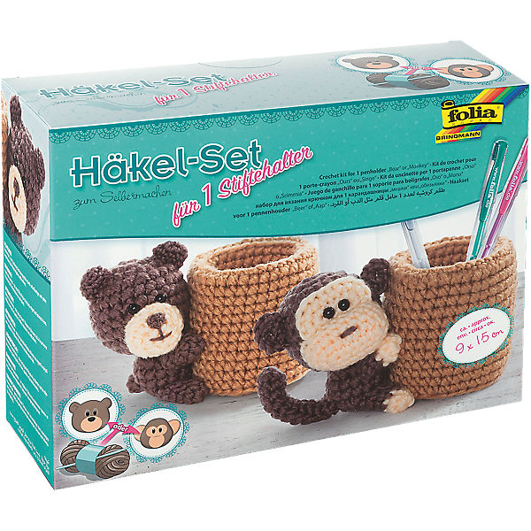 Häkelset Stiftehalter Affe/Bär