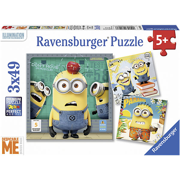 Puzzle 3 x 49 Teile Minions Despicable Me