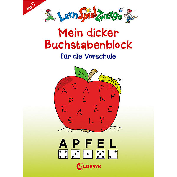 LernSpielZwerge: Mein dicker Buchstabenblock für die Vorschule