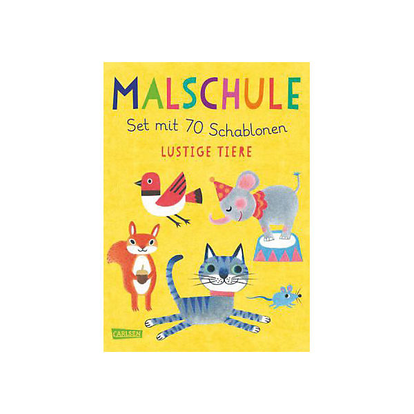Malschule: Set mit 70 Schablonen: Lustige Tiere