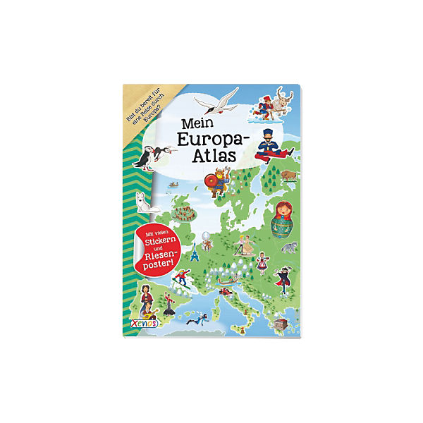 Mein Europa-Atlas, mit Stickern und Postern