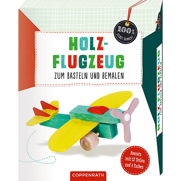 100% selbst gemacht: Holzflugzeug zum Basteln und Bemalen