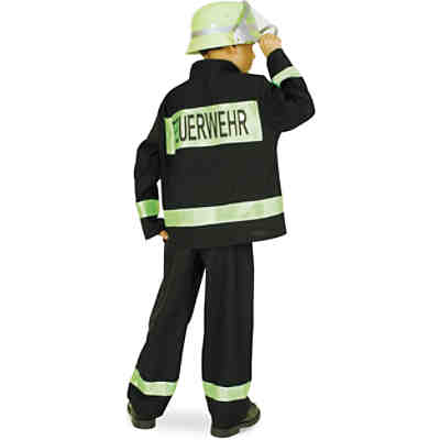 Kostüm Feuerwehrmann schwarz, 2-tlg. 2
