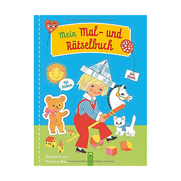 Mein Mal- und Rätselbuch mit Stickern