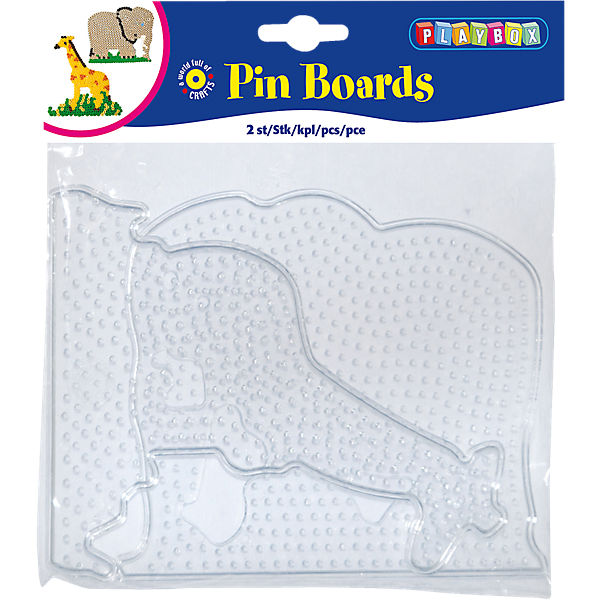 Bügelperlen Steckplatten, 2 Stück - Elefant, Giraffe