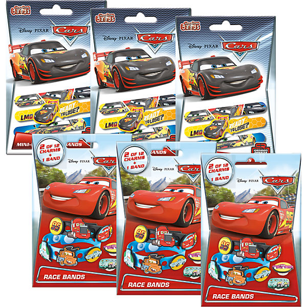 6in1 Set Mini Slap-Snap-Bands + Race-Bands - Cars